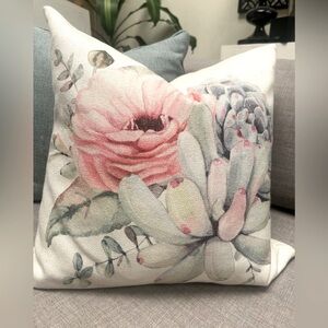 Succulents Botanical Painted Coral Garden Pillow COVER ONLY
#09112410